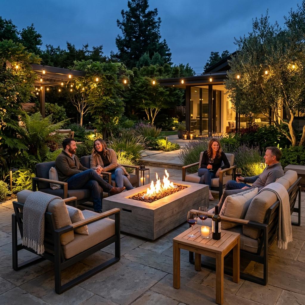 Evening Patio Lounge & Fire Pit